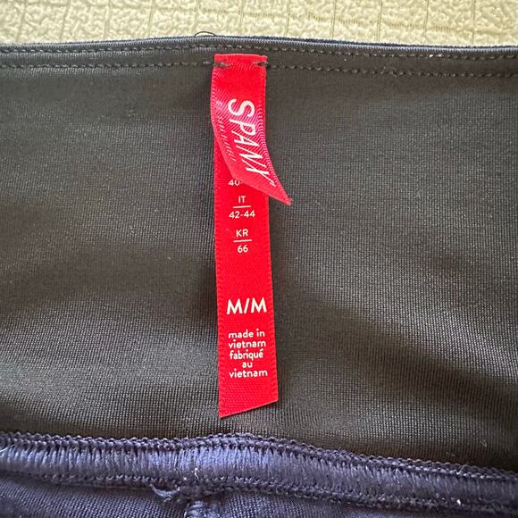 Spanx Womens Rich Navy Velvet Leggings Velour Holiday Party Stretch Size Medium - Picture 2 of 9